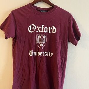 Oxford University Graphic Tee - Burgundy